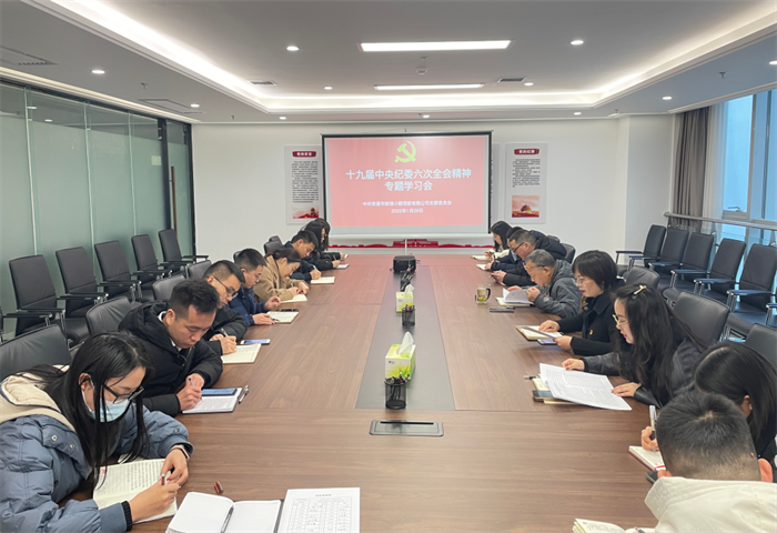 财信小贷公司党支部召开十九届中央纪委六次全会精神专题学习会