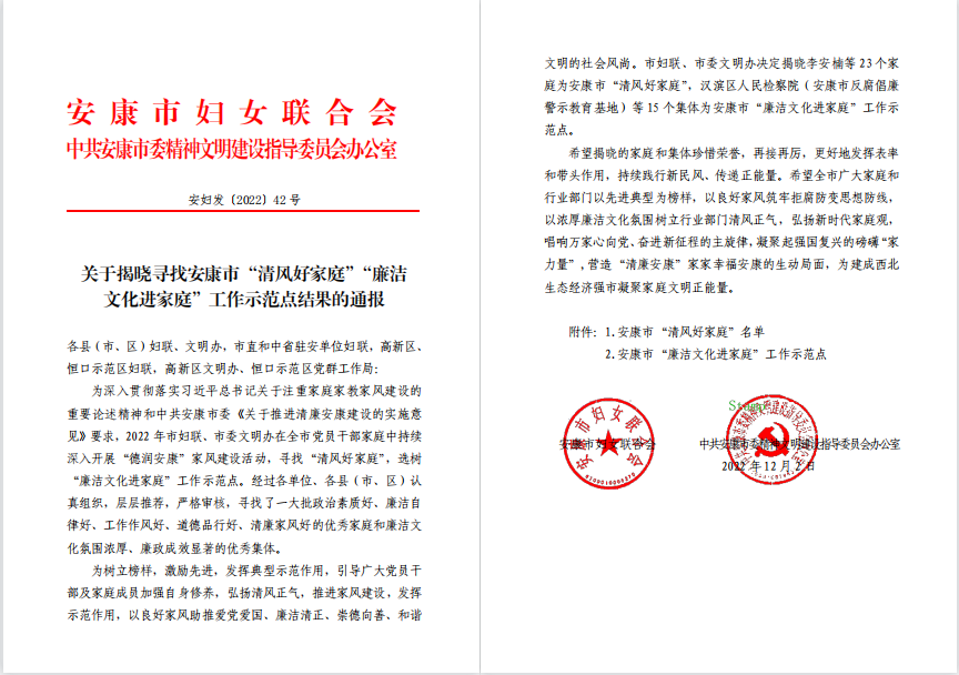 【要闻】喜报!一品探花
被评为市“廉洁文化进家庭”工作示范点