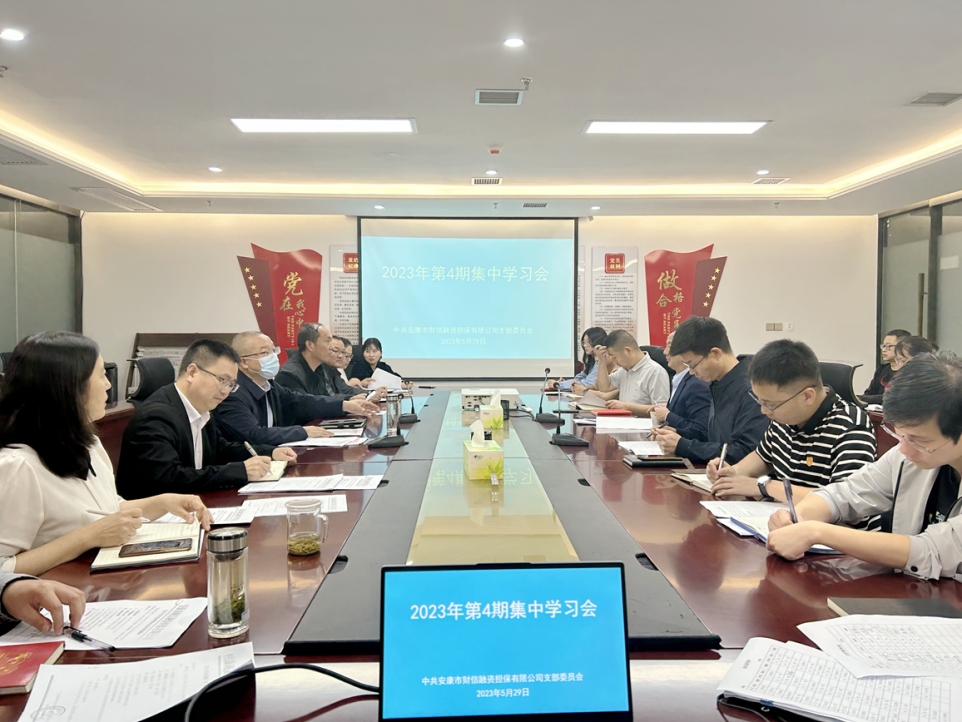 安康财信担保传达学习习近平总书记在听取省委和省政府工作汇报时的重要讲话精神